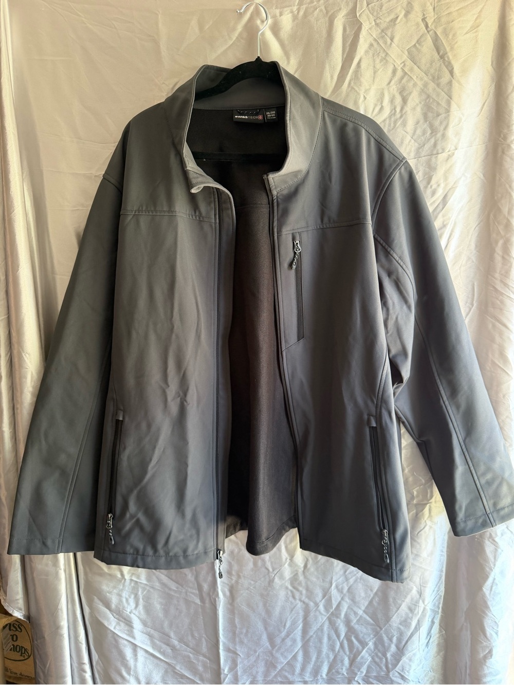 Swiss Tech Men's Gray Softshell Jacket - Lightweight Shell Coat Size 2XL